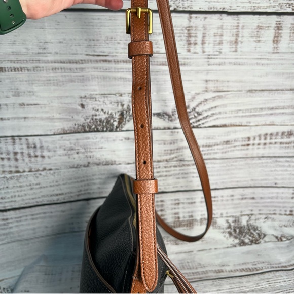 Fossil Black Leather Crossbody Purse Brown Cowhide Leather - Picture 6 of 16